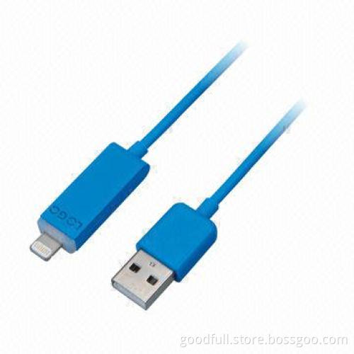 LED Cable for iPhone 5 with Logo, Data and Charging Functions